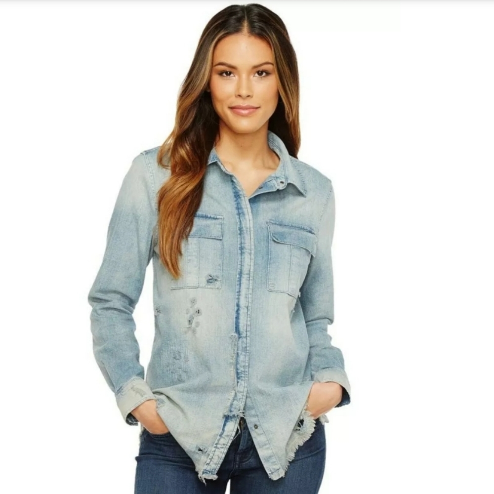🌼SOLD! HUDSON Bijou Button Up Chambray Denim Shirt